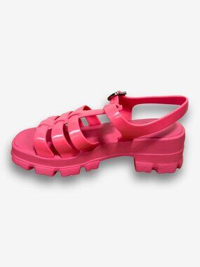 Zaxy Power Pink Fisherman Jelly Sandals Chunky Platform Vegan Size 8